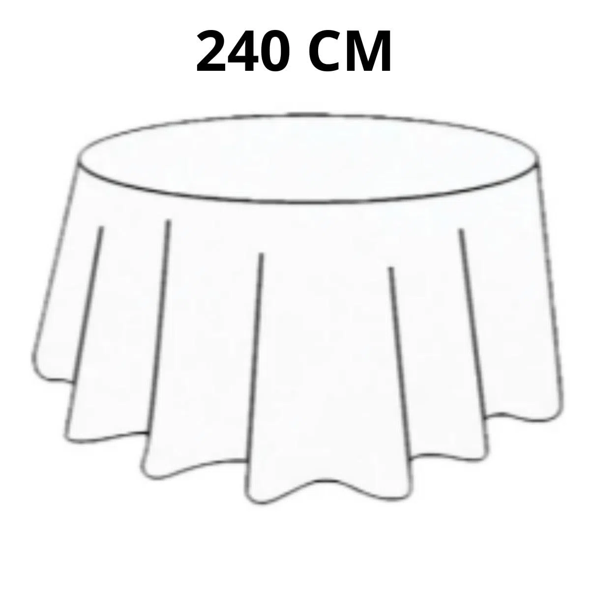 Lot de 12 Nappes Rondes Jetables Blanches Ø 240 cm en Spunbond | Résistantes, Déperlantes & Essuyables | Idéal Mariage, Réception, Anniversaire, Buffet | Nappage Professionnel
