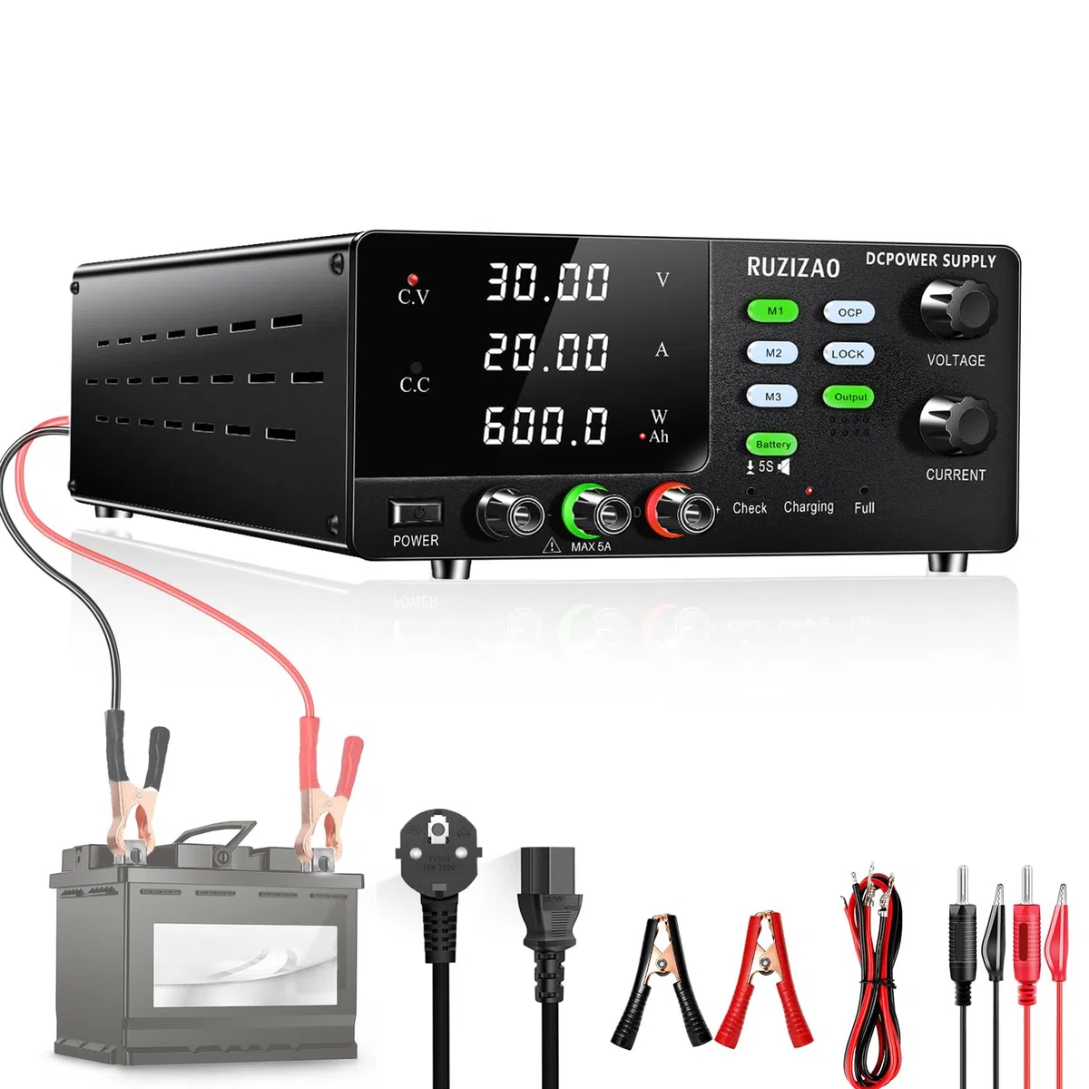 Alimentation de Laboratoire 30V 20A 600W Haute Puissance Alimentation Laboratoire