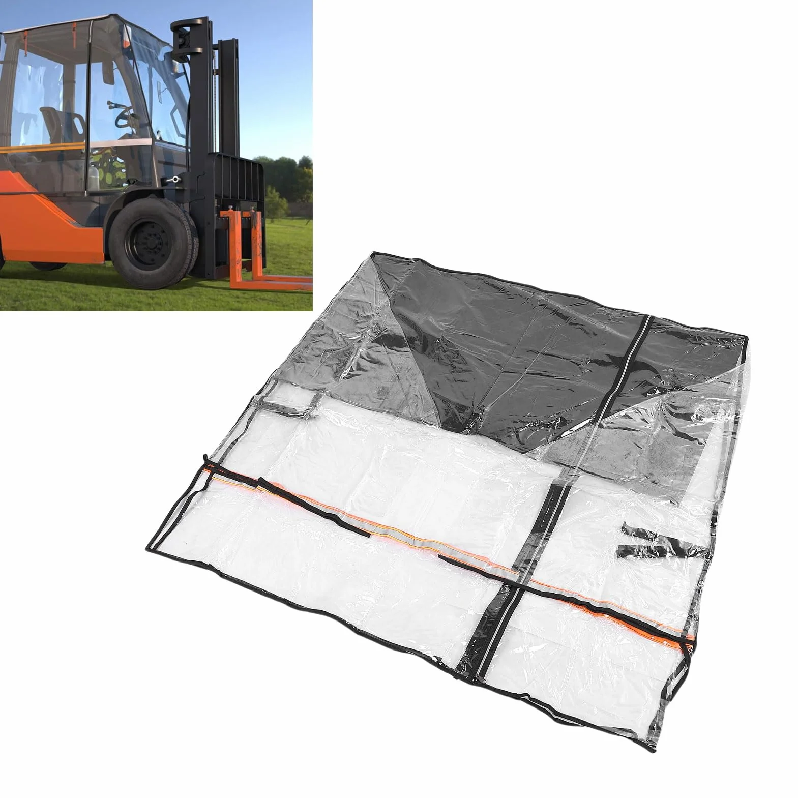 Couvercle de Chariot élévateur Universel, Couverture de Protection Claire pour Toute l'Installation Facile avec une Installation Facile, un Matériau EVA Durable et une visibilité Claire
