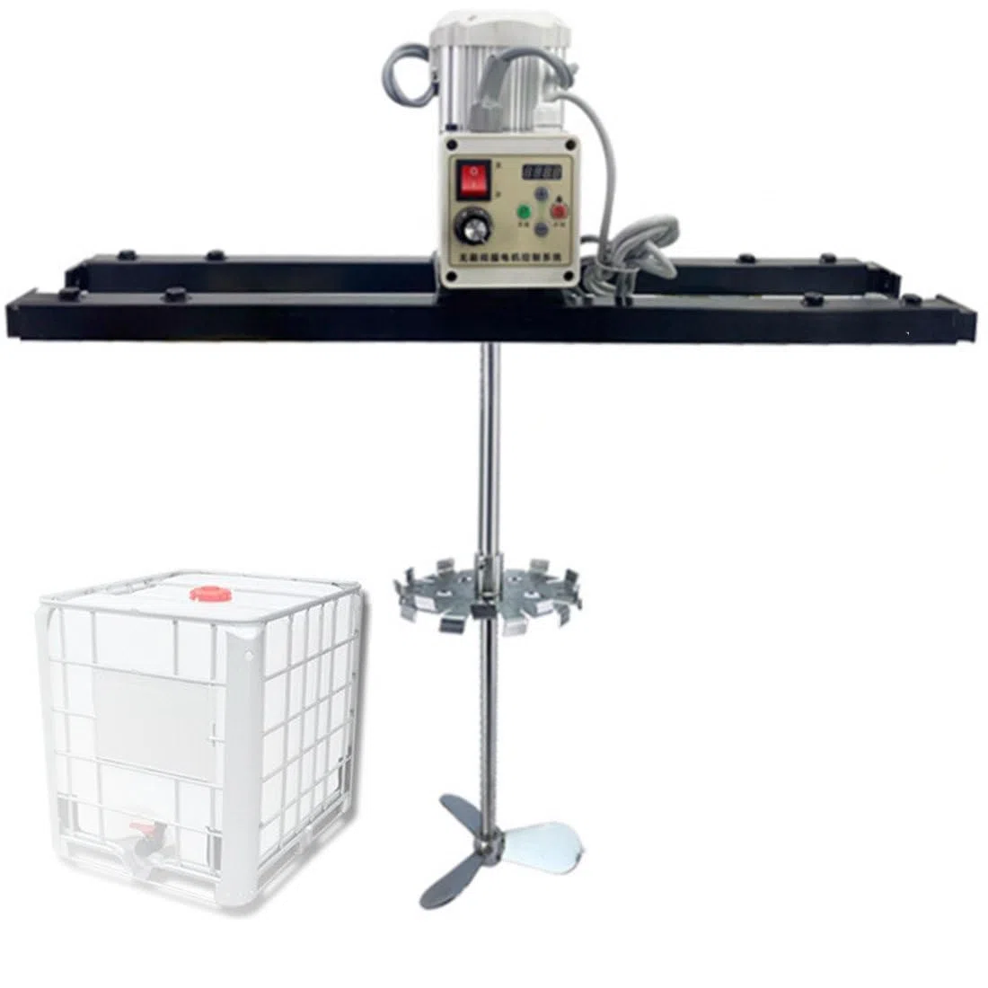Agitateur électrique pour Réservoir IBC, Agitateur électrique IBC Agitato IBC 1000l, Vitesse : 0-2500 TR/Min, Hélice Pliante avec Support, Agitateur De Peinture,B