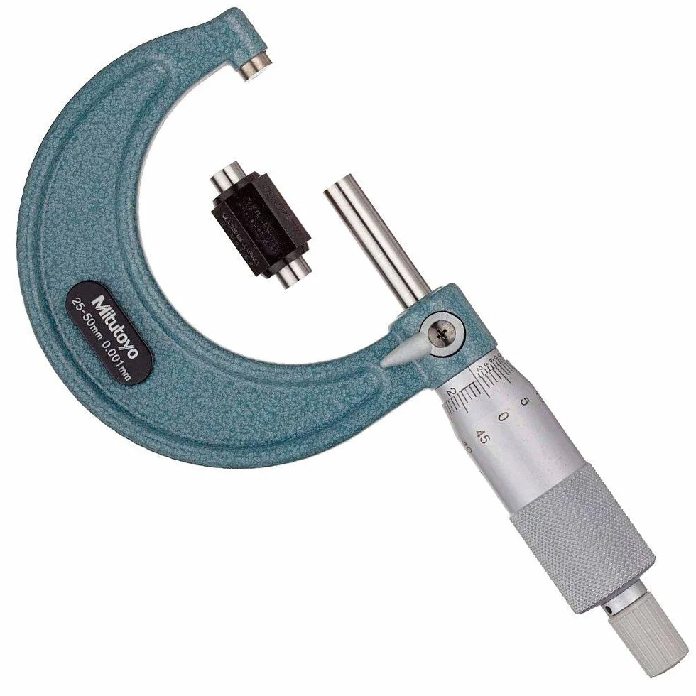 Mitutoyo 103-130 Micromètre extérieur économique 25 mm-50 mm avec graduation de 0,001 mm