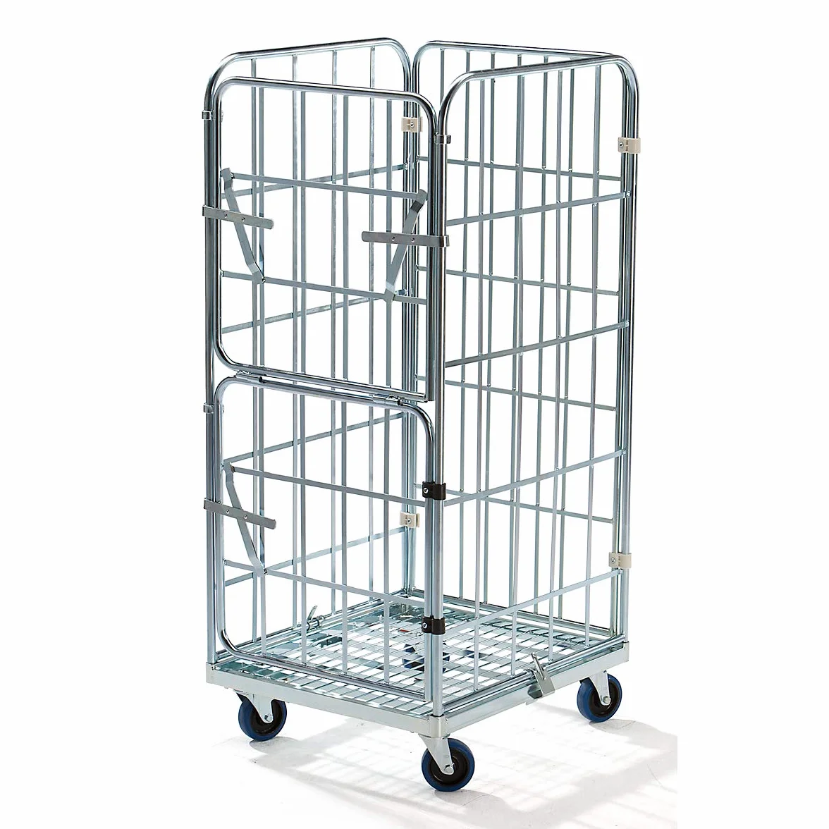Roll-conteneur MODULAIRE - socle roulant en acier - grillagé sur 2 côtés - Conteneur Conteneur de transport Conteneurs Conteneurs de transport Roll-conteneur Roll-conteneurs