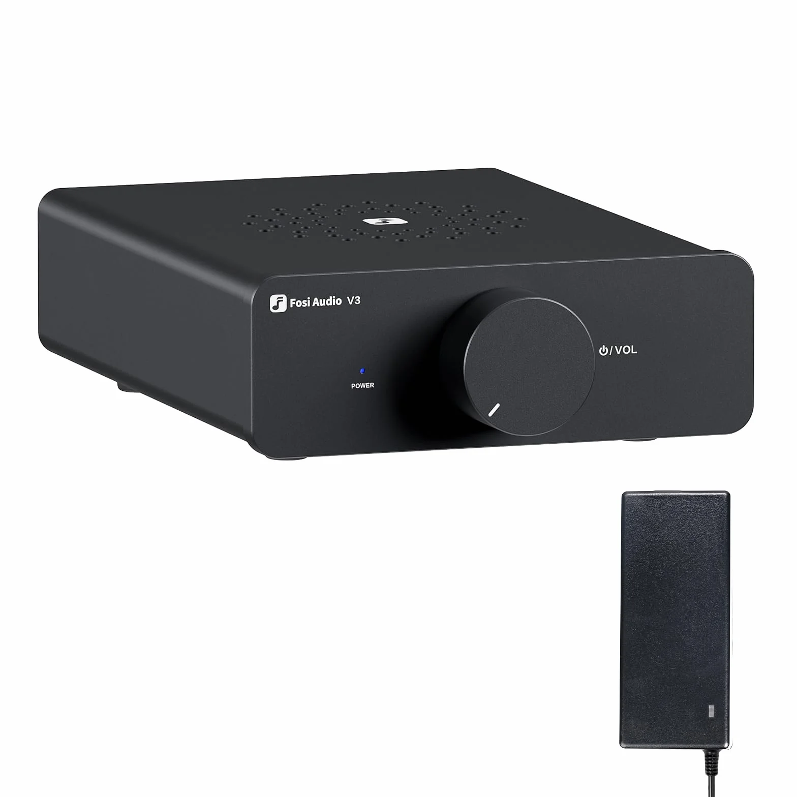 Fosi Audio V3 Amplificateur de Puissance Stéréo Classe D | Puce TPA3255 | 300W Ampli Audio HiFi pour Haut-Parleurs Home Cinéma et d'étagère | Design Compact avec Dissipation Thermique Avancée | 32V 5A