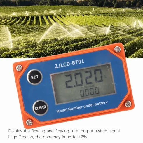 Débitmètre D'eau Numérique Capteur de Débit en Acier Inoxydable Résistance aux Alcalis Acides Débitmètre D'eau pour Tuyau D'arrosage Irrigation des Terres Agricoles