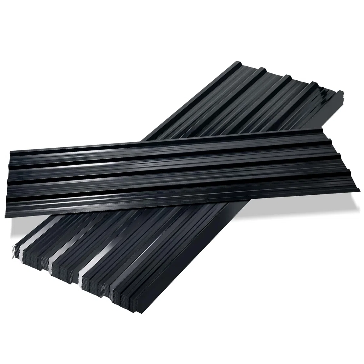 Lot de 12 plaques de toit en tôle d'acier 129 x 46 cm Tôle trapézoïdale 0,25 mm Anthracite Protection contre la rouille Idéal pour toits et revêtements muraux