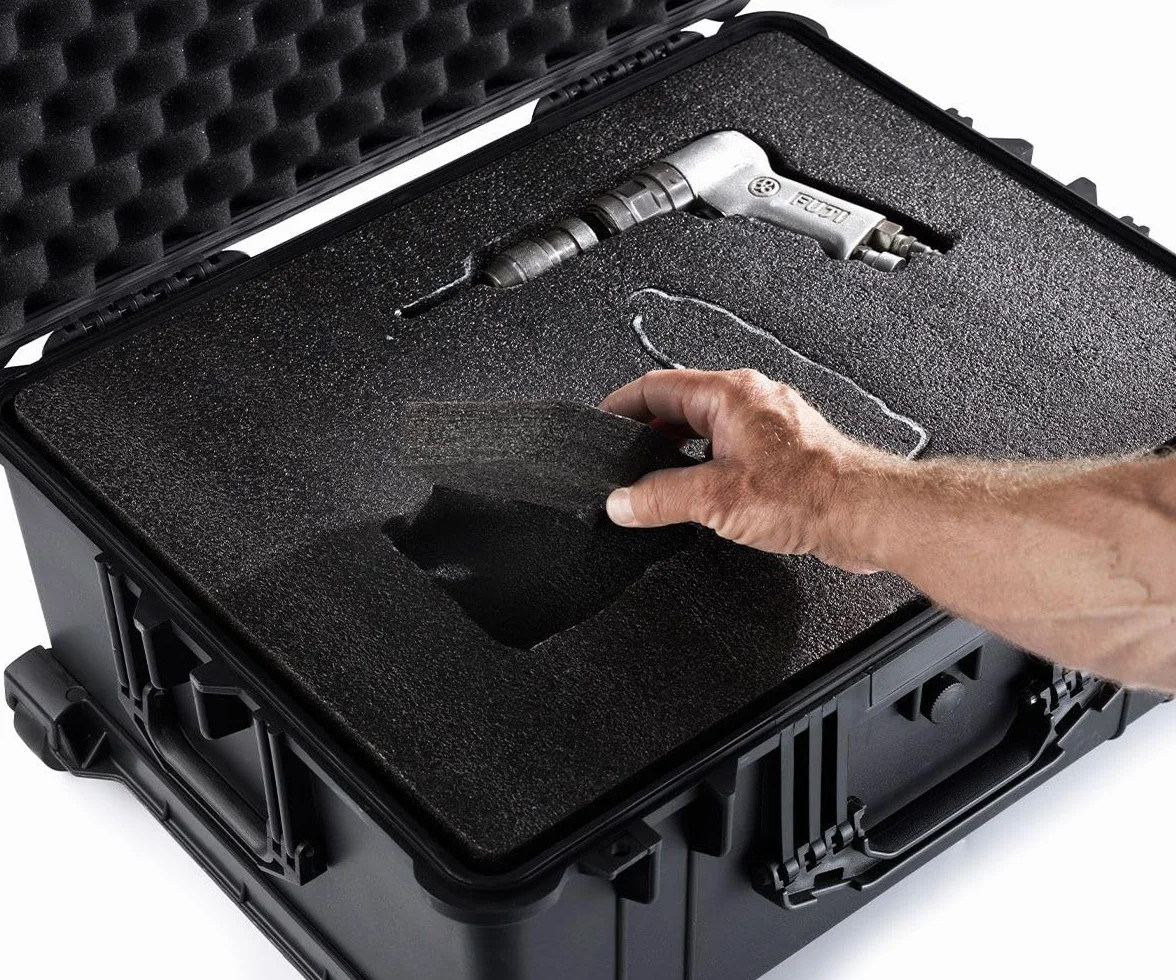 Mousse personnalisable pour boîtes à outils 1200 x 800 x 30 mm, 1 pièce, Shadow Foam, Kaizen Foam, Insert à outils, Insert de valise, Mousse multicouche, Noir