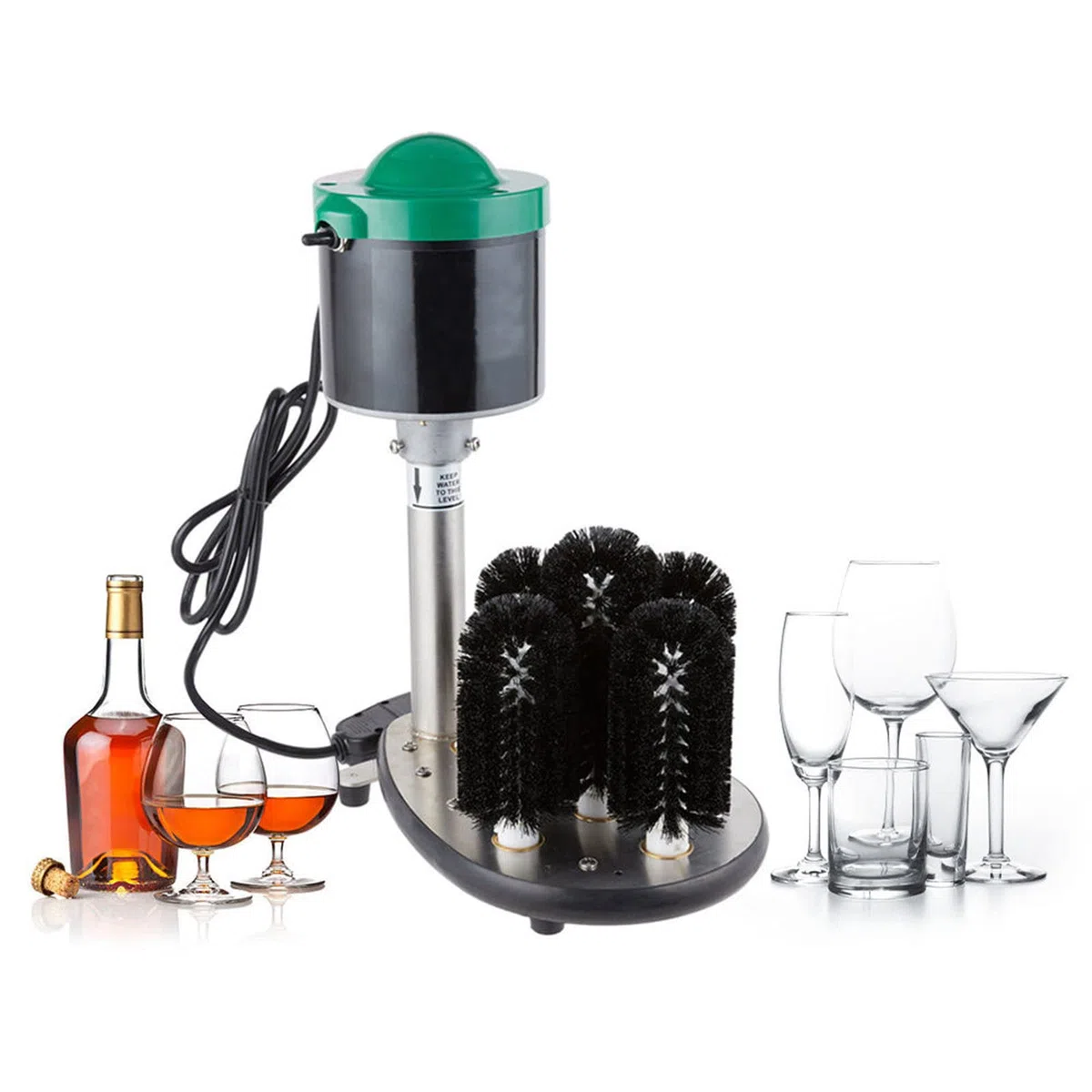Lave-Lunettes Électrique, Lave-Vitres Automatique Étanche Jusqu'À 600 Tasses/Heure, pour Hôtels, Traiteurs, Bars, Restaurants, Lieux D'Événements