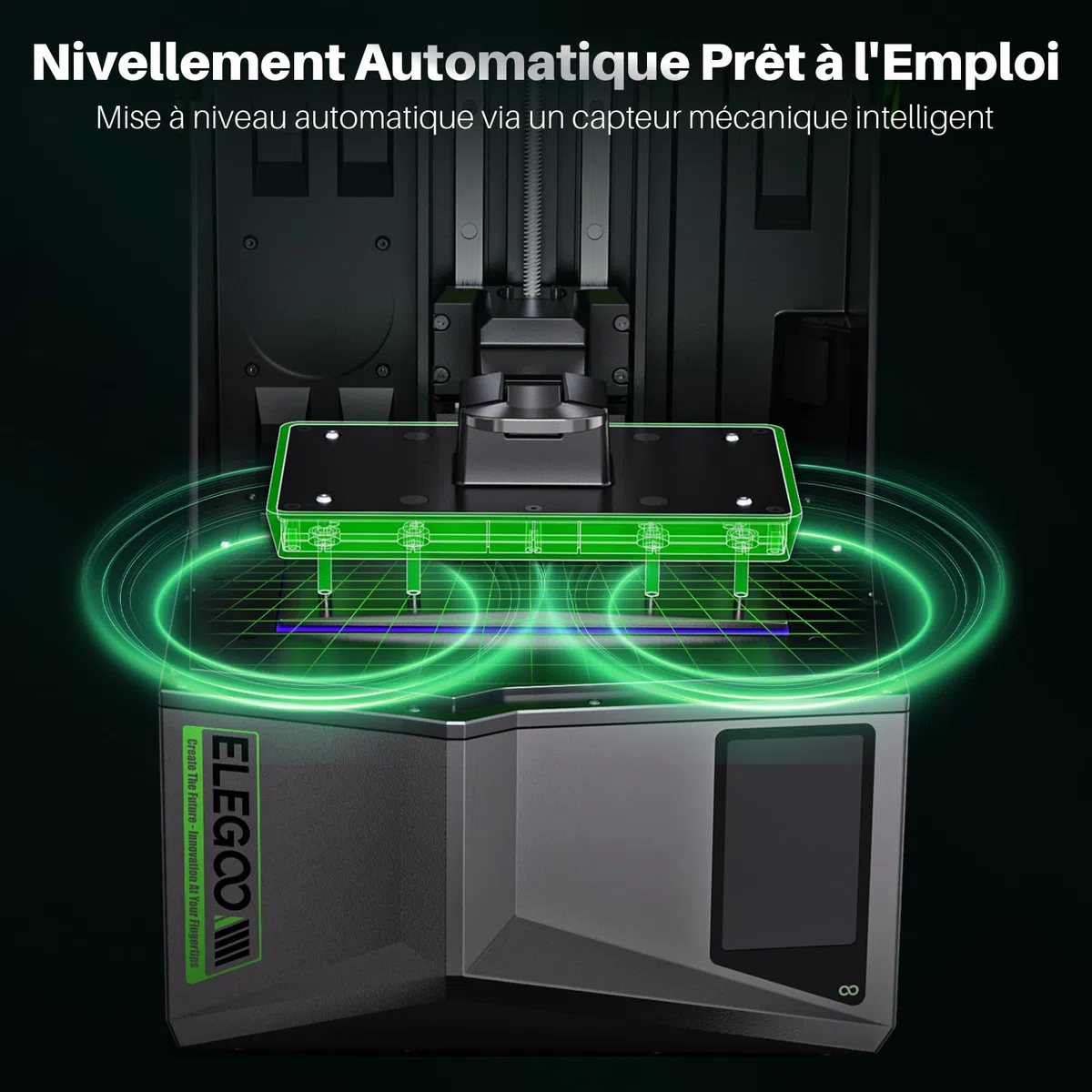 ELEGOO Saturn 4 12K MSLA Imprimante 3D de Résine, Nivellement Automatique, écran LCD Mono 10", Capteur Intelligent, COB et Lentille Collimatrice Fresnel, Taille d'impression 218,88mmx122,88mmx220mm
