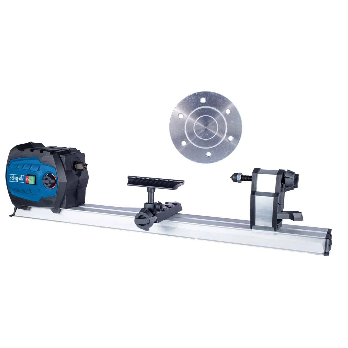 Scheppach Tour à Bois DM600VARIO | 550W | Vitesse réglable | Vitesse variable de 800 à 3000 min-1 | Poupée fixe avec filetage M18 | Pièce à usiner max. 60 x 25cm | Support et maintien