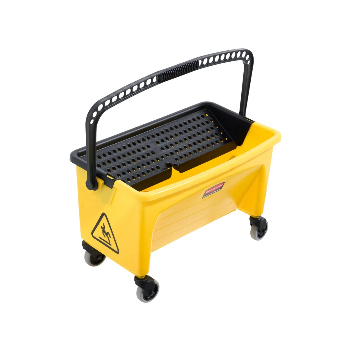 Rubbermaid Commercial Products Seau HYGEN 66 cm avec Presse Intégrée Jaune – Système Essorage sans Contact pour Nettoyage Professionnel Intensif – FGQ90088YEL