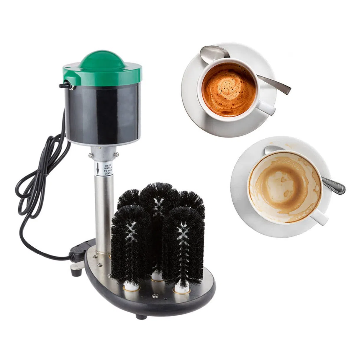 Machine À Laver Le Verre Automatique Commerciale avec 5 Brosses, Machine À Laver Électrique Verticale pour Hôtels, Entreprises De Location De Verrerie, Traiteurs, Bars, Restaurants