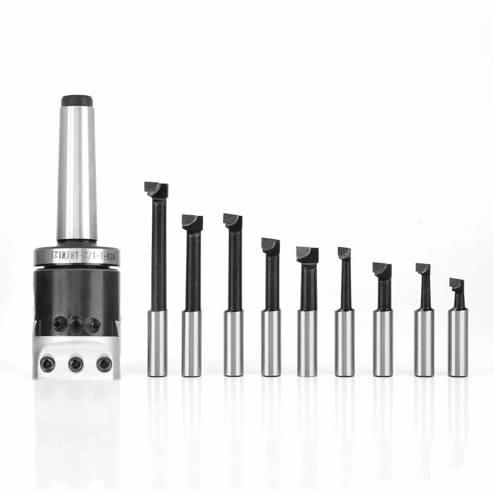 F1-12 Jeu De Barres D'alésage，Jectse F1-12 MT3 M12 50mm Tête ennuyeuse avec 9 Barres d'alésage 12mm Set de têtes d'alésage