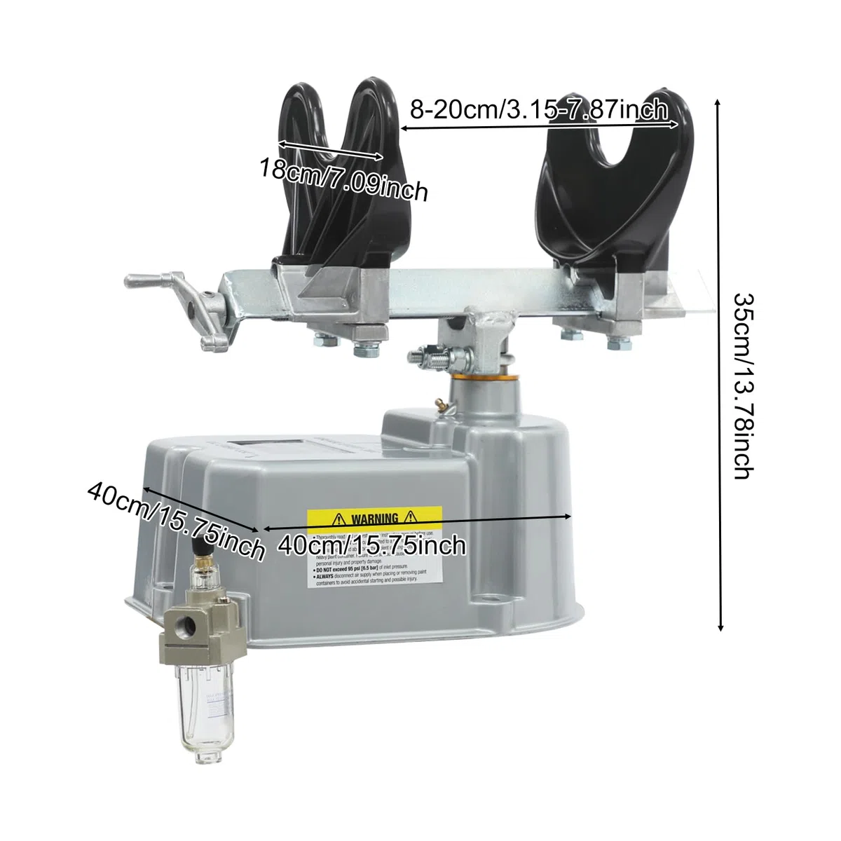 Agitateur pneumatique de peinture - 40 x 40 x 35 cm - Agitateur pneumatique de peinture - 15 min/seau - Agitateur de peinture à air pour semi-conducteurs - Biotechnologie