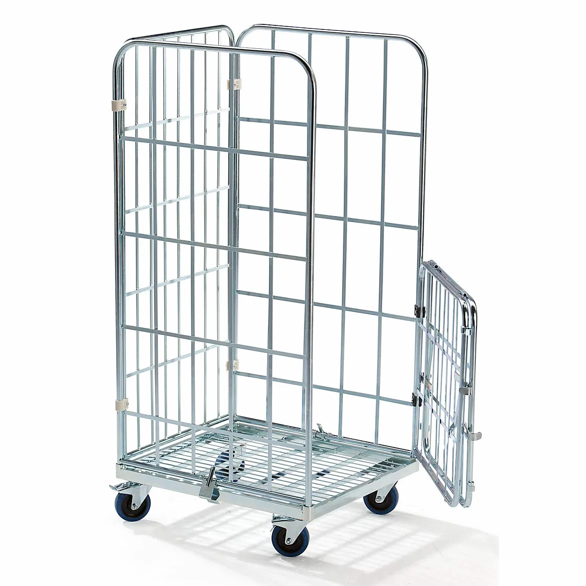 Roll-conteneur MODULAIRE - socle roulant en acier - grillagé sur 2 côtés - Conteneur Conteneur de transport Conteneurs Conteneurs de transport Roll-conteneur Roll-conteneurs
