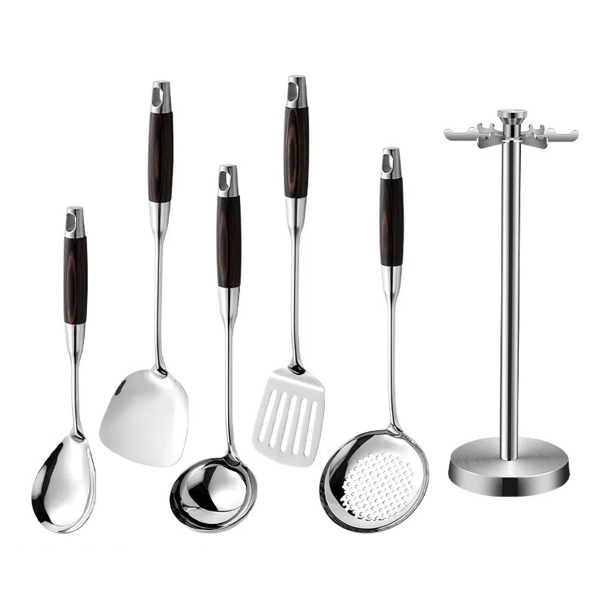 Ustensiles de Cuisine en Acier Inoxydable avec poignée Ergonomique, ustensiles de Cuisine Professionnels pour la Cuisine, Outil culinaire Pratique, Ensemble d ' ustensiles de Cuisine
