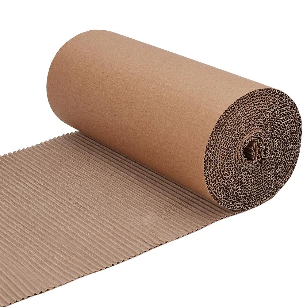 BENECREAT Rouleau de Carton Ondulé 5M Papier Ondulé Simple Face de 30cm de Large Feuille de Papier Cadeau Robuste pour Emballage de Cadeaux de Noël Stockage Expédition Bricolage (Camel)