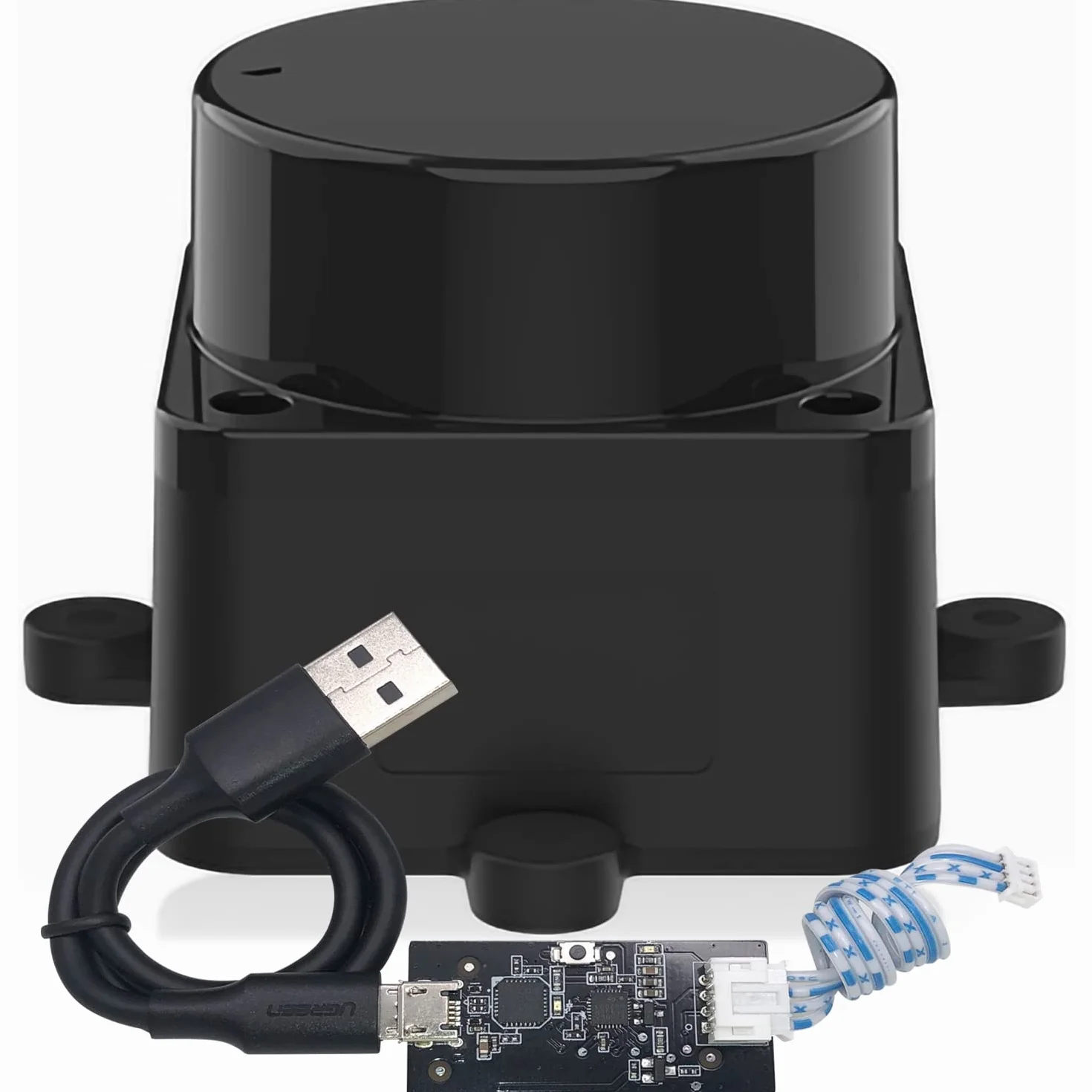InnoMaker DTOF LiDAR Time-of-Flight Lidar STL-19P, Balayage laser omnidirectionnel à 360 degrés, Anti-éblouissement 60000 Lux, Fréquence de mesure 5000 Hz, Rayon de portée de 12 m, Compatible ROS/ROS2