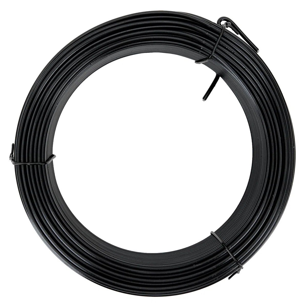 Flandria Fil de tension 2,4mm x 50m Fil métal Enduit PVC Noir pour Fixation, réparation Clôture, grillage