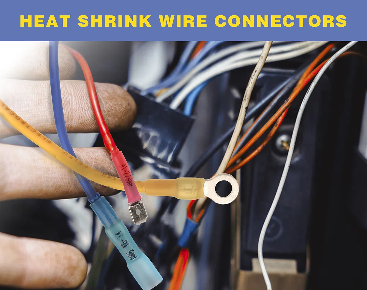 Haisstronica Kit Pince à Sertir avec 280 Connecteurs Thermorétractables – Pince Sertir pour Cosses en Anneau, Connecteurs de Câble, Bornes0,5–6 mm² (AWG22–10)