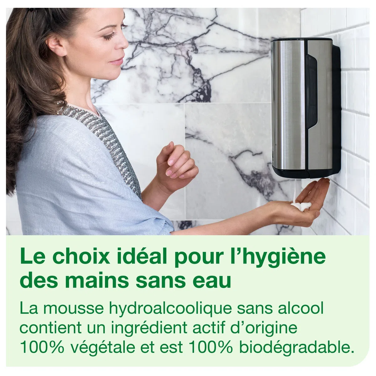 Tork Mousse désinfectante pour les mains sans alcool S4, testée sous contrôle dermatologique, 6 x 1000 ml, 520202