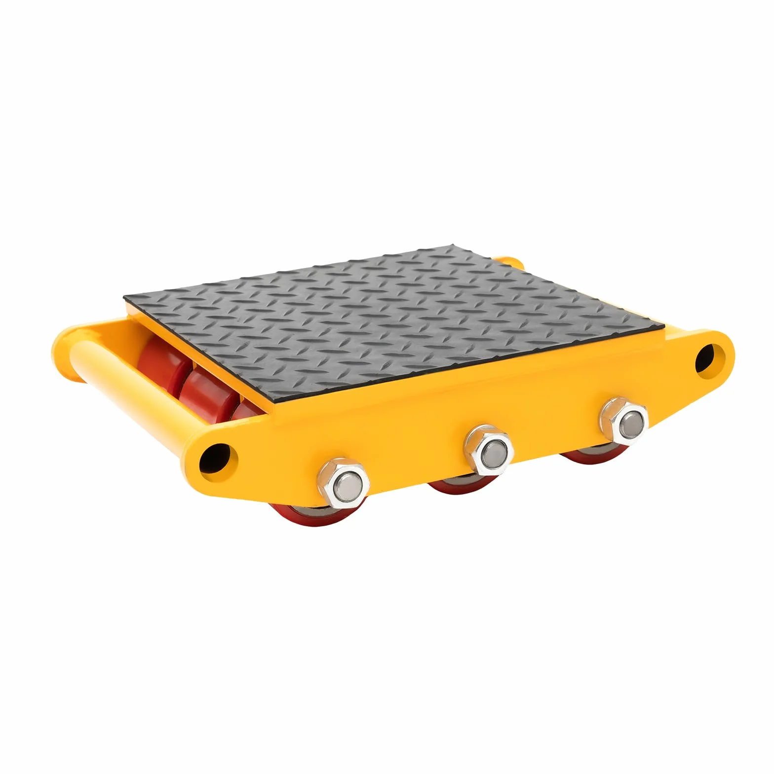 MINRS Roues blindées 15T - Roulettes de transport pour charges lourdes - 9 rouleaux en acier revêtu de polyuréthane - Pour supermarchés, chantiers de construction (jaune)