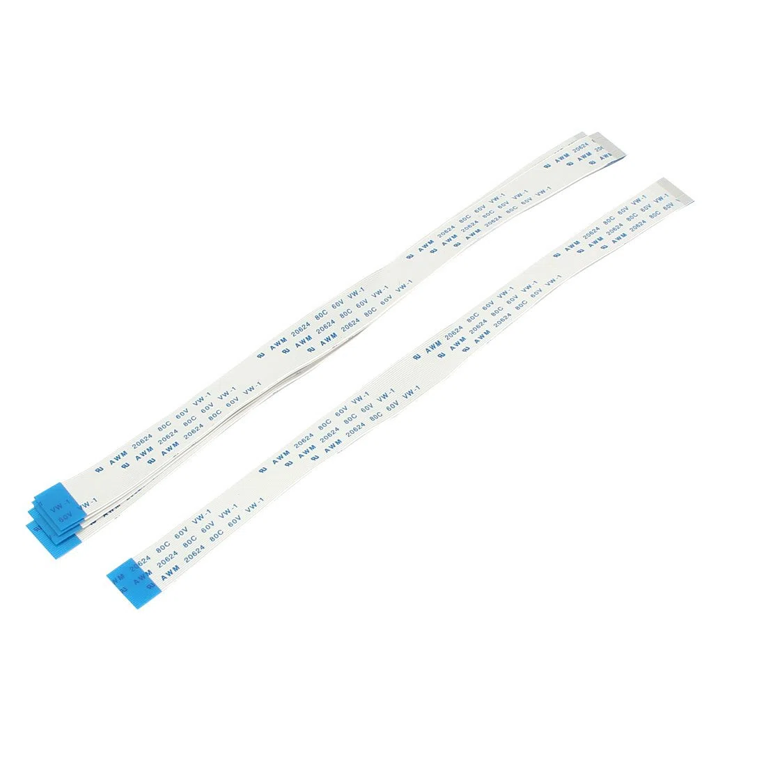 sourcing map Câble Plat Flexible B Type 24 Broches 200mm 5pcs Bleu | Matériau: Plastique, Pas: 0.5mm, 80C/60V, Modèle: AWM 20624, Usage: Pour Ordinateurs, Appareils, LCD
