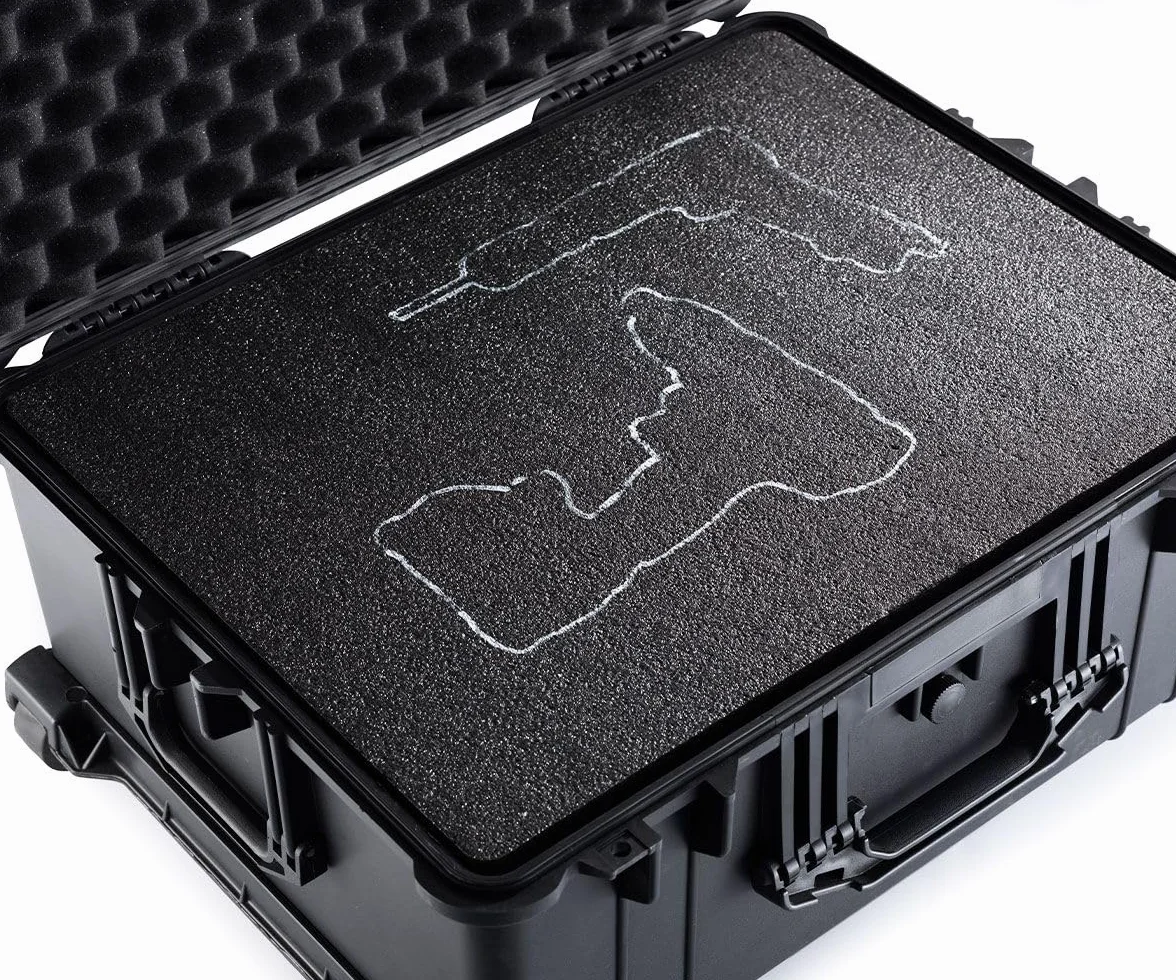Mousse personnalisable pour boîtes à outils 1200 x 800 x 30 mm, 1 pièce, Shadow Foam, Kaizen Foam, Insert à outils, Insert de valise, Mousse multicouche, Noir