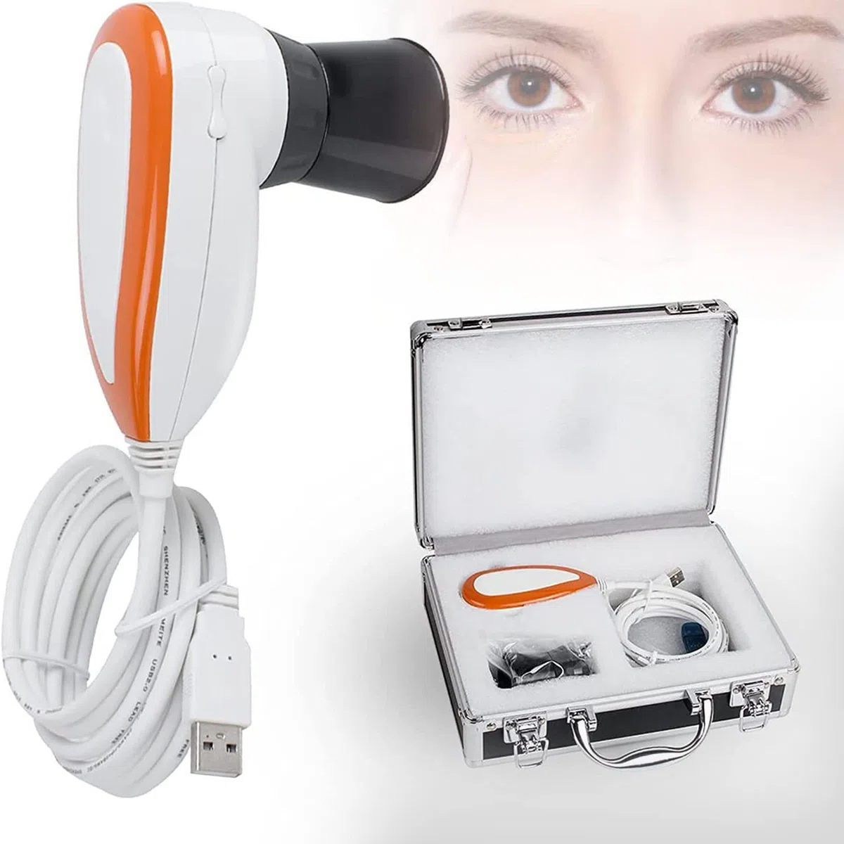 Caméra D'Ordinateur D'Iridologie,Analyseur De Lampe Gauche/Droitecaméra D'Ordinateur D'Iridologie D'Analyseur Usb2.0 Portable,Objectif D'Iris HD 30x